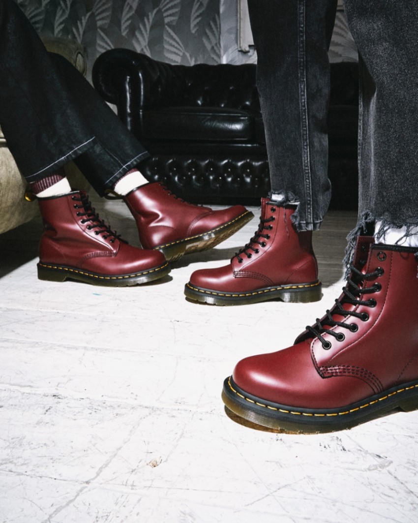 Cherry red top mens doc martens