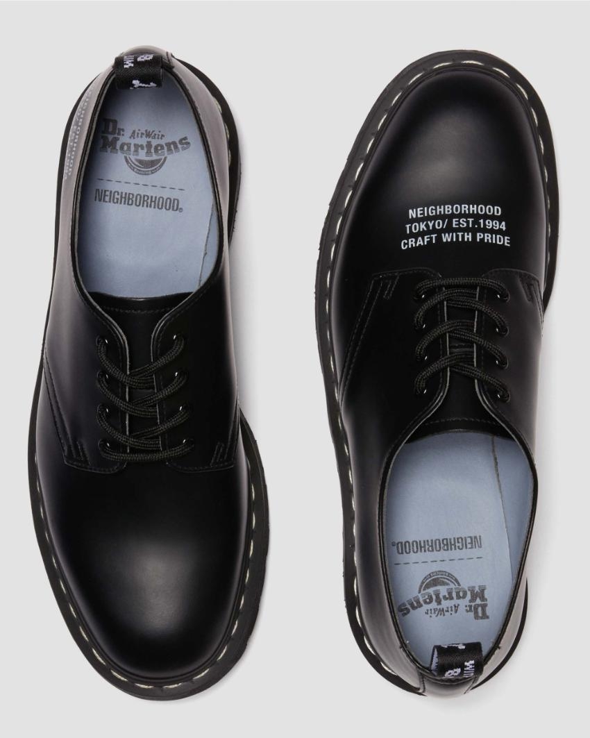 Dr. Martens x Neighborhood Mens Smiths Black Smooth Shoes