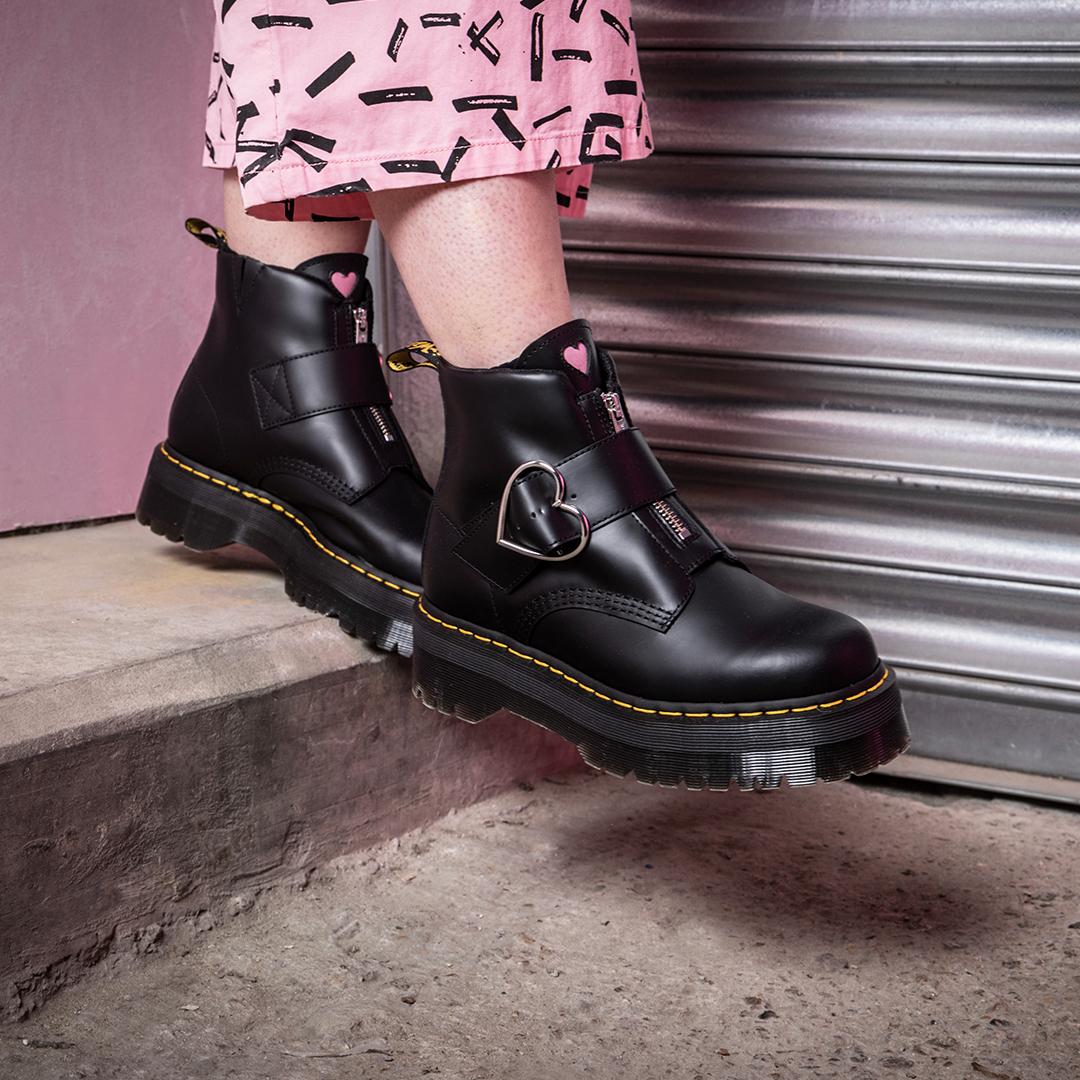 lazy oaf dr martens buckle boot